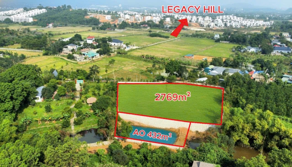 Bán gấp đất nghỉ dưỡng 3.199m² siêu đẹp, gần Legacy Hill, cách Hà Nội 40km